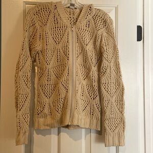 CAbi crochet knit Sweater/Hoodie in Taupe